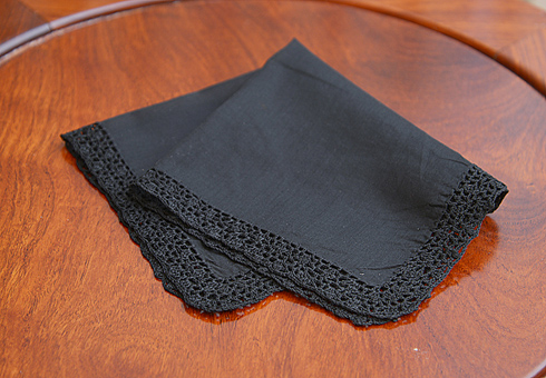 Black 2024 lace handkerchief